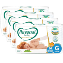 4 Unidades Personal Fralda Baby Premium Protection G 56 Unidades