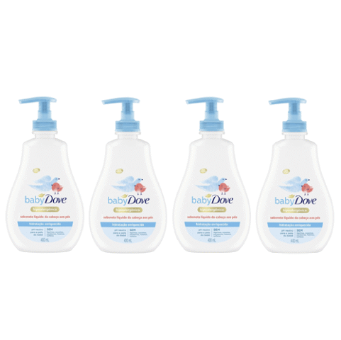 4 Unidades Sabonete Líquido da Cabeça aos Pés Baby Dove Hidratação Enriquecida 400ml