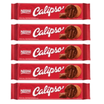 5 Unidades Biscoito Calipso Coberto Com Chocolate 130g