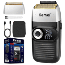 Barbeador Elétrico Profissional Kemei Km 2026 Shaver Sem Fio Recarregável