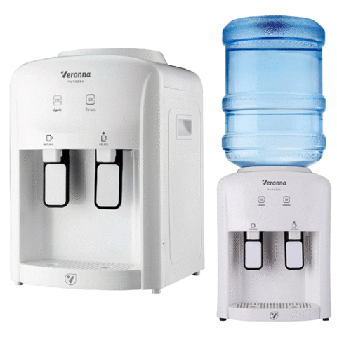 Bebedouro Refrigerado Eletrônico Veronna Bivolt Agua Gelada e Natural Branco