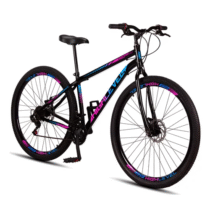 Bicicleta Aro 29 MTB Aço Carbono 21 Vel Freio à Disco