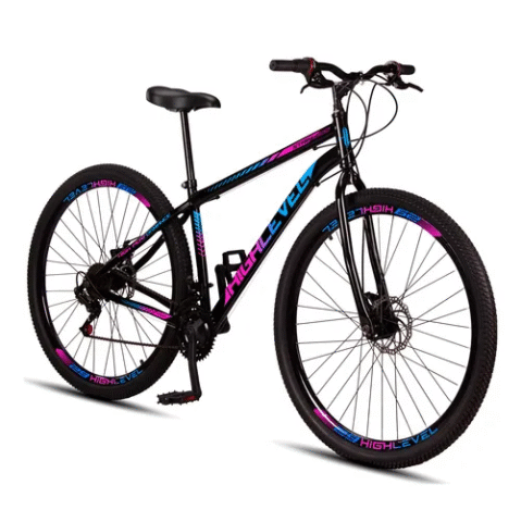 Bicicleta Aro 29 MTB Aço Carbono 21 Vel Freio à Disco