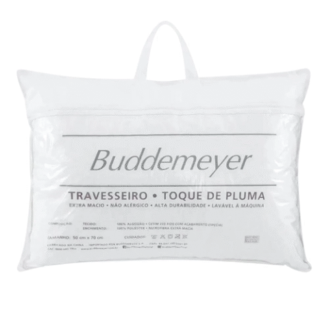 Buddemeyer Travesseiro 50x70cm Toque de Pluma Algodão Branco