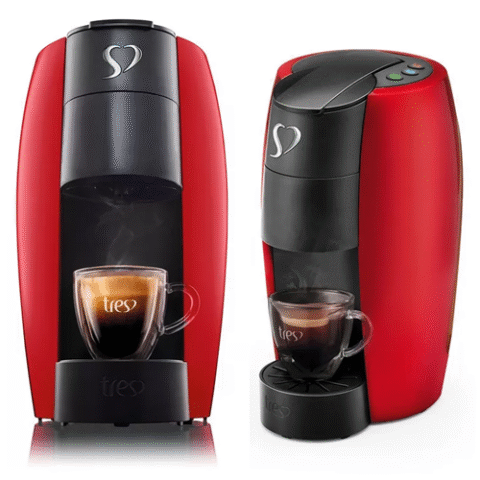Cafeteira Espresso LOV Vermelha – 3 Corações