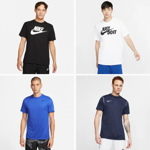 Camisetas Nike com 45% OFF