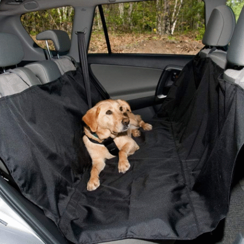 Capa Protetora Impermeavel para Banco Traseiro para Pets Passagem Cinto 140cm x 150cm Preto