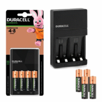 Carregador Duracell para Pilha Recarregável AA/AAA + 4 pilhas