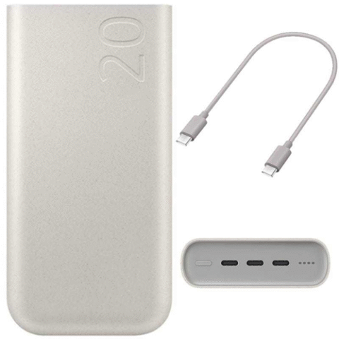 Carregador Portátil Samsung 3x Usb-c carregamento Super Rápida 45w 20000mah
