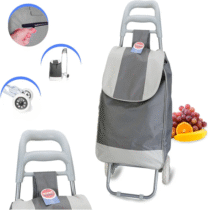 Carrinho de Compras Dobrável Oxford Dolce Home Cinza