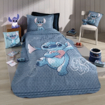 Cobre Leito Stitch Apaixonado + Porta Travesseiro – Akasa