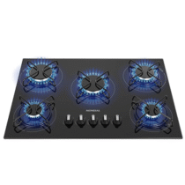 Cooktop a Gás 5 Bocas Mondial Preto/Inox Bivolt