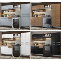 Cozinha Compacta Madesa Emilly Pop Com Armário e Balcão (4 cores)