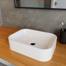 Cuba Oxford Branca de Apoio 37cm x 27cm Para Banheiro Lavabo
