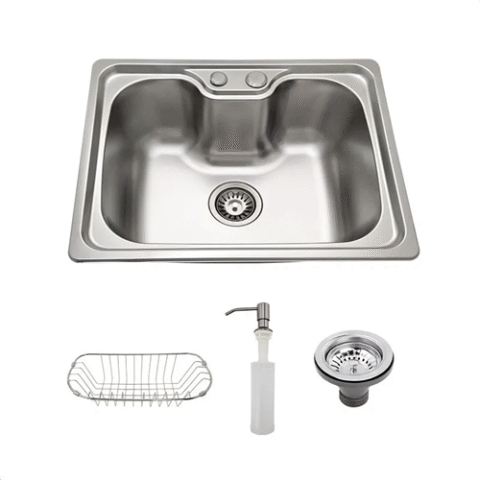 Cuba Pia Cozinha Gourmet Aço Inox 50cm×40cm Tubrax C/ Acessórios