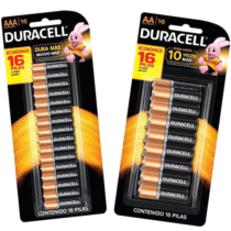 Duracell Pack 16 unidades Pilhas Alcalina AAA ou AA
