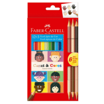 Faber-Castell Lápis de Cor Ecolápis Caras & Cores 12 Cores + 6 Tons de Pele