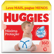 Fralda Descartável Huggies Máxima Proteção G 160 unidades