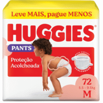 Fralda Pants Huggies Proteção Acolchoada M 72 unidades