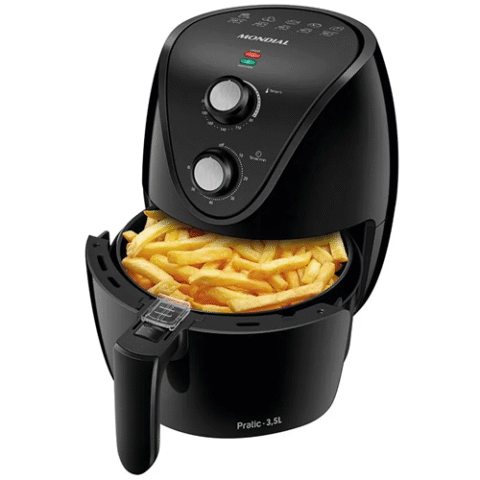 Fritadeira Air Fryer Mondial Pratic AF-35-BF Preta 3,5L com Timer