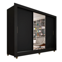 Guarda Roupa Casal C/espelho 3 Portass 1 Gaveta Alice Preto Fosco MoveMax