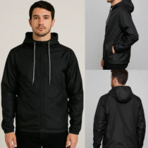 Jaqueta Corta Vento Premium Repele Água Liso com Capuz Topmall