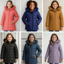 Parka Infantil Dupla Face c/ Zíper Forrada Peluciada Menina (6 cores)