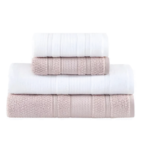 Jogo 4 Peças Toalhas Buddemeyer Bella Extra Soft Banho Branco/bege