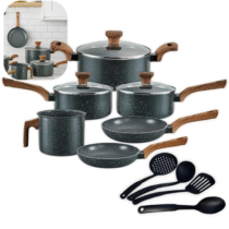 Jogo De Panelas Pratic Cook Granito Indução Mimo Style Cerâmica 10 Peças