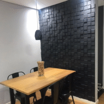 Kit 10 Placas 3D De Parede Revestimento Pixel Preta