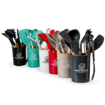 Kit 12 Peças Utensílios Silicone Colher Espátula Concha