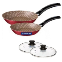 Kit 2 Frigideiras Tramontina Turim com tampa 16cm e 20cm Vermelho