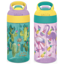 Kit 2 Garrafas de Água com Canudo Infantil Resistente Zak Desert Life 473ml cada