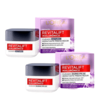 Kit 2 Unidades L’Oréal Paris Creme Facial Anti-idade Revitalift Hialurônico Noturno FPS 20 49g + Diurno FPS 20 49g