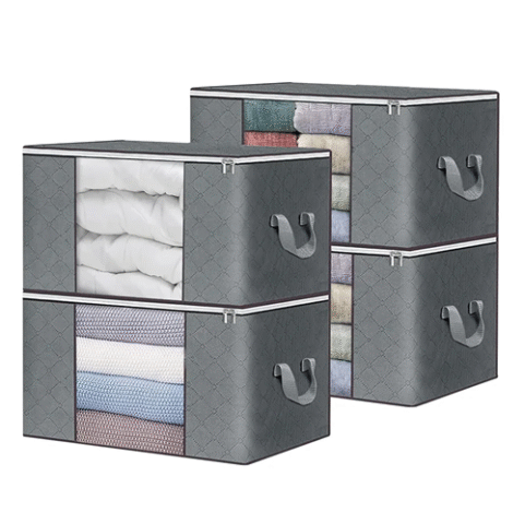 Kit 4 Sacos Organizador Edredon Cobertor Multiuso Dobrável