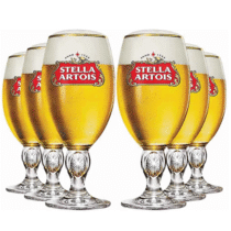 Kit 6 Taças de Cristal Stella Artois Belgium Ruvolo 315ml
