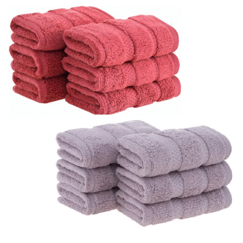 Kit 6 Toalhas Lavabo Buddemeyer Vision Dual Air Cor Rose ou Goiaba