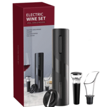 Kit Abridor de Vinho Elétrico Pilha Preto Modus