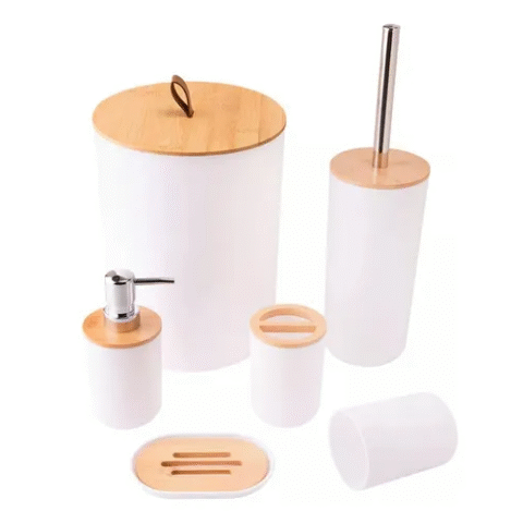 Kit Completo 6 Peças para Banheiro Tampa Fechada Branco