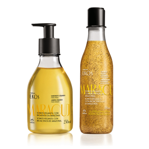 Kit Ekos 2 Produtos Sabonete Líquido para Mãos + Sabonete Esfoliante Maracujá