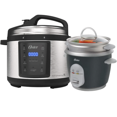 Kit Panela de Pressão e Panela Elétrica de Arroz Oster – 220V