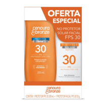 Kit Protetor Solar Cenoura e Bronze Corpo FPS30 200ml + Facial FPS30 50g