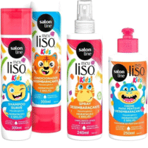 Kit Salon Line Meu Lisinho Kids com Shampoo + Condicionador + Creme para Pentear + Spray Desembaraçante
