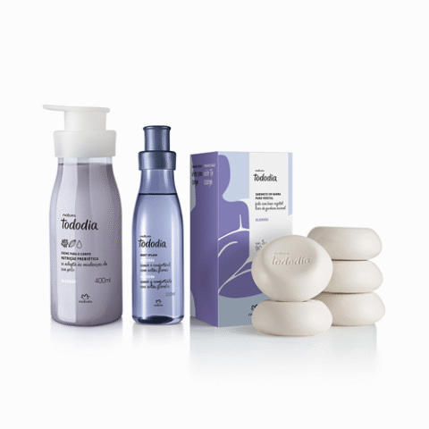 Kit Tododia Algodão 3 Produtos com Hidratante + Body Splash + Sabonete em Barra