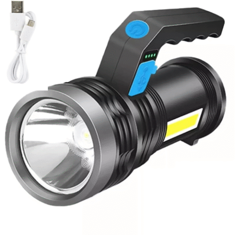 Lanterna LED Holofote Longo Alcance USB resistente a água