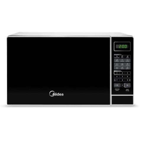 Microondas Midea 20L Branco Porta Preta Minuto Fácil