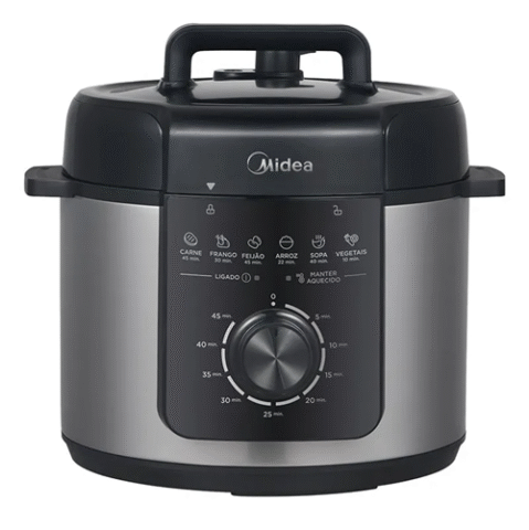 Midea Panela De Pressão Mecânica Preta E Inox 4L