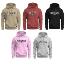 Moletom Premium Estampado Algodão Bolso E Capuz Chicago USA (5 cores)