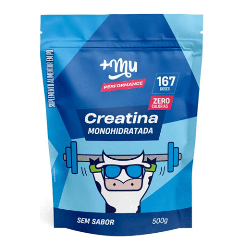 +Mu Refil Creatina Monohifratada Sem Sabor 100% Puro 500g
