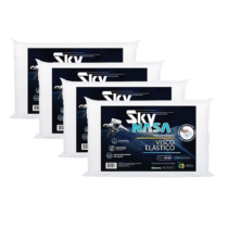 Nap Kit 4 Travesseiros Nasa Sky Viscoelástico Altura 10cm Visco D40 Premium Capa 100% algodão